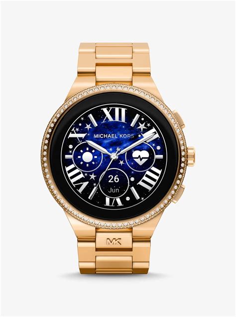 michael kors camille pavé gold tone watch|michael kors camille watch.